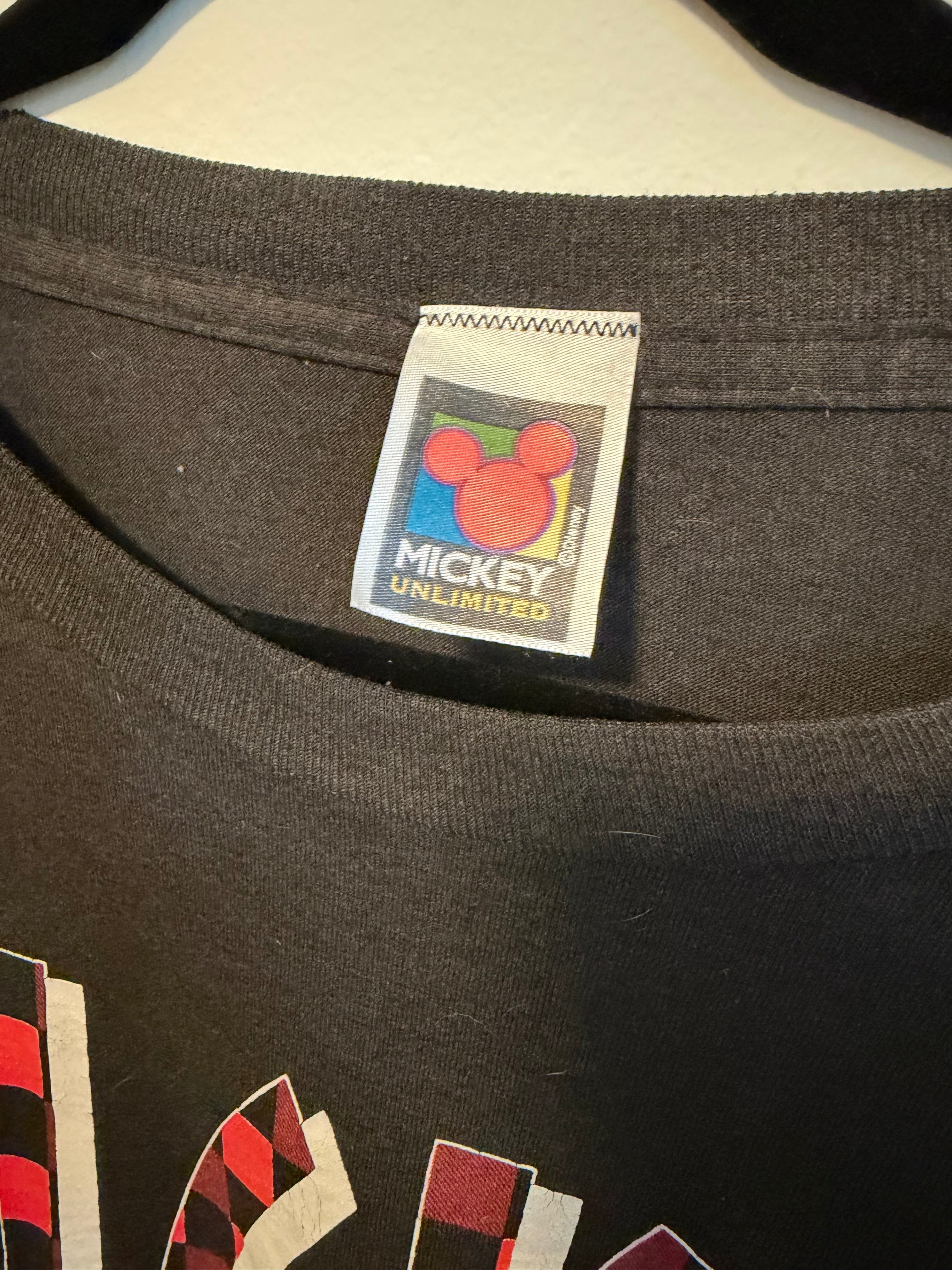 VINTAGE 90s Boxy Plaid Mickey Tee - XL